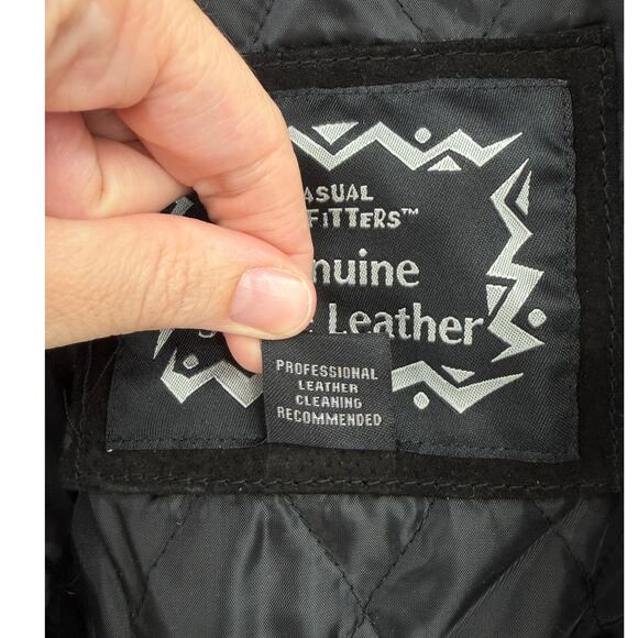 Casual Outfitters Unisex Vintage 90s Suede Leather Southwestern Aztec Jacket - Picture 9 of 9